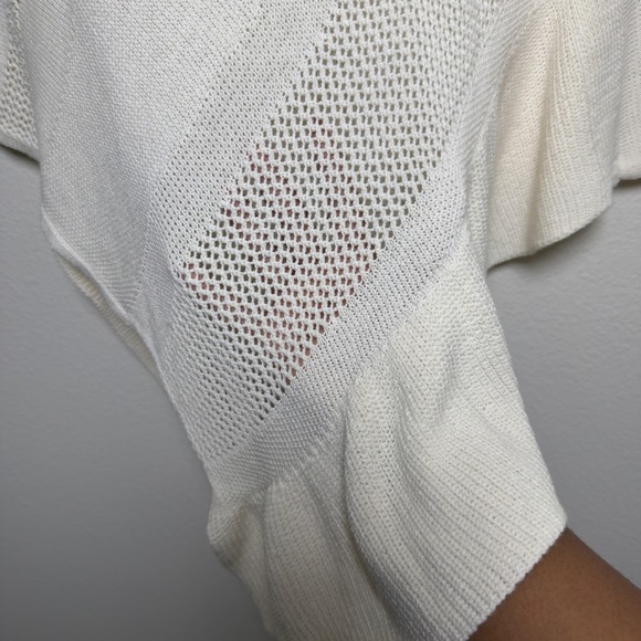 Anthropologie Women Padma Sweater Small Asymmetrical Open Knit Poncho Coastal - Picture 9 of 11